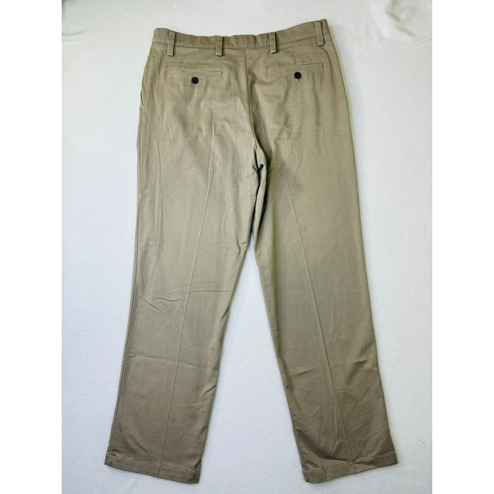Dockers Mens Pleated Khaki Chino Pants Tan Beige Dress Trousers 34x32